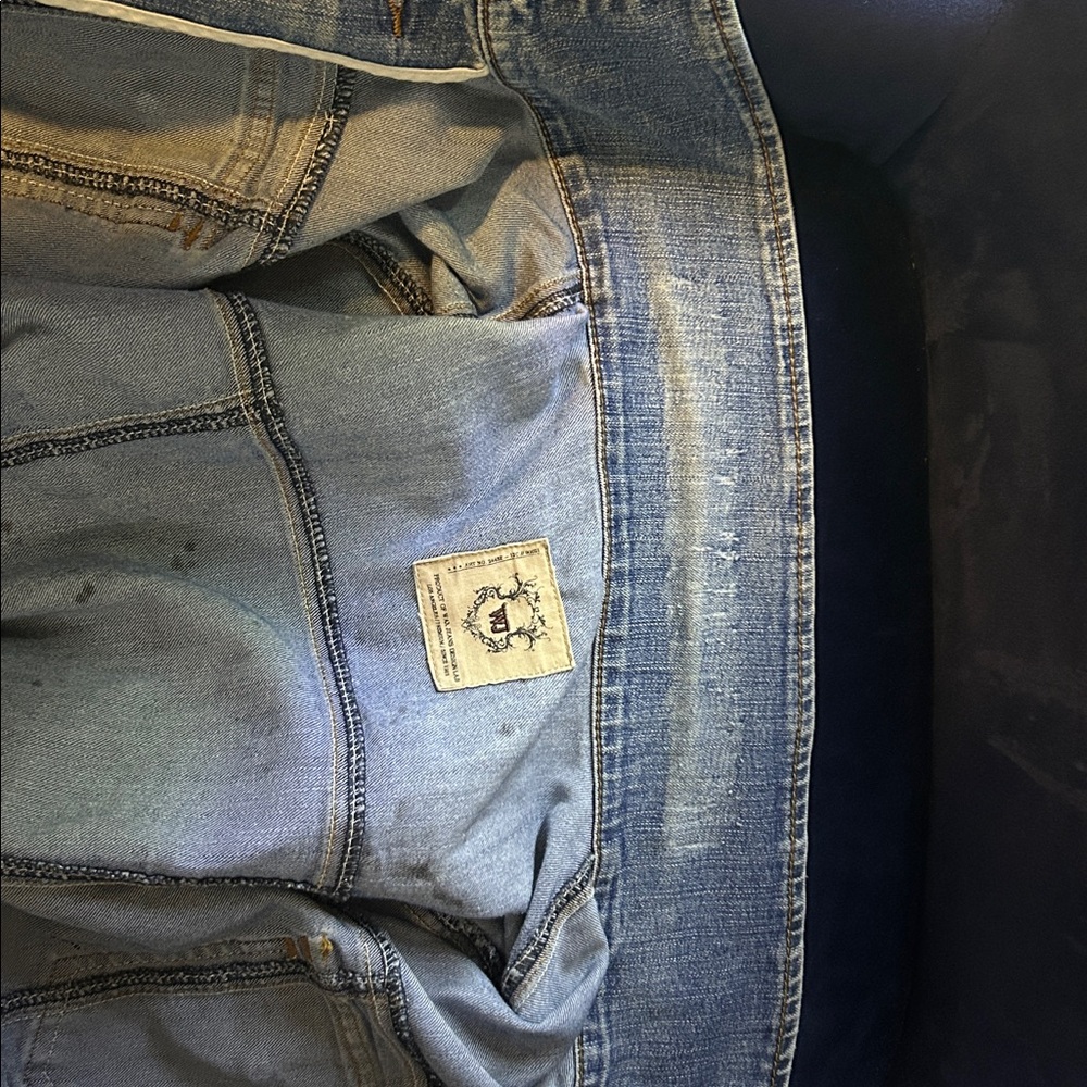 Upcycle Ready Distressed Denim Jacket - Blue - Picture 5 of 5